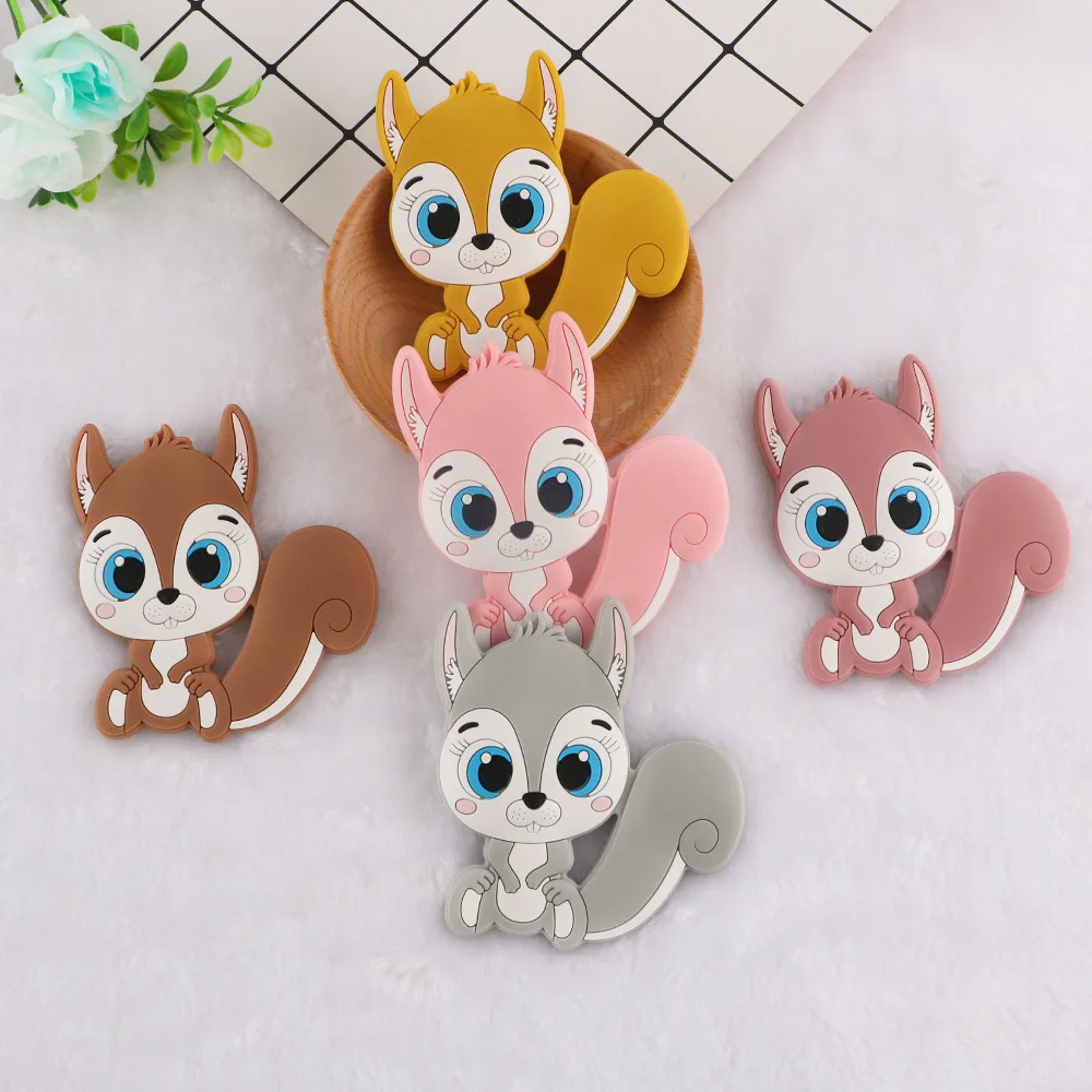 Kovict 5/10/20pcs Cartoon Squirrel Silicone Teether Food Grade Silicone Pendants DIY Pacifier Chain Accessories Baby Molar Toys
Kovict 5/10/20pcs Cartoon Squirrel Silicone Teether Food Grade Silicone Pendants DIY Pacifier Chain Accessories Baby Molar Toys