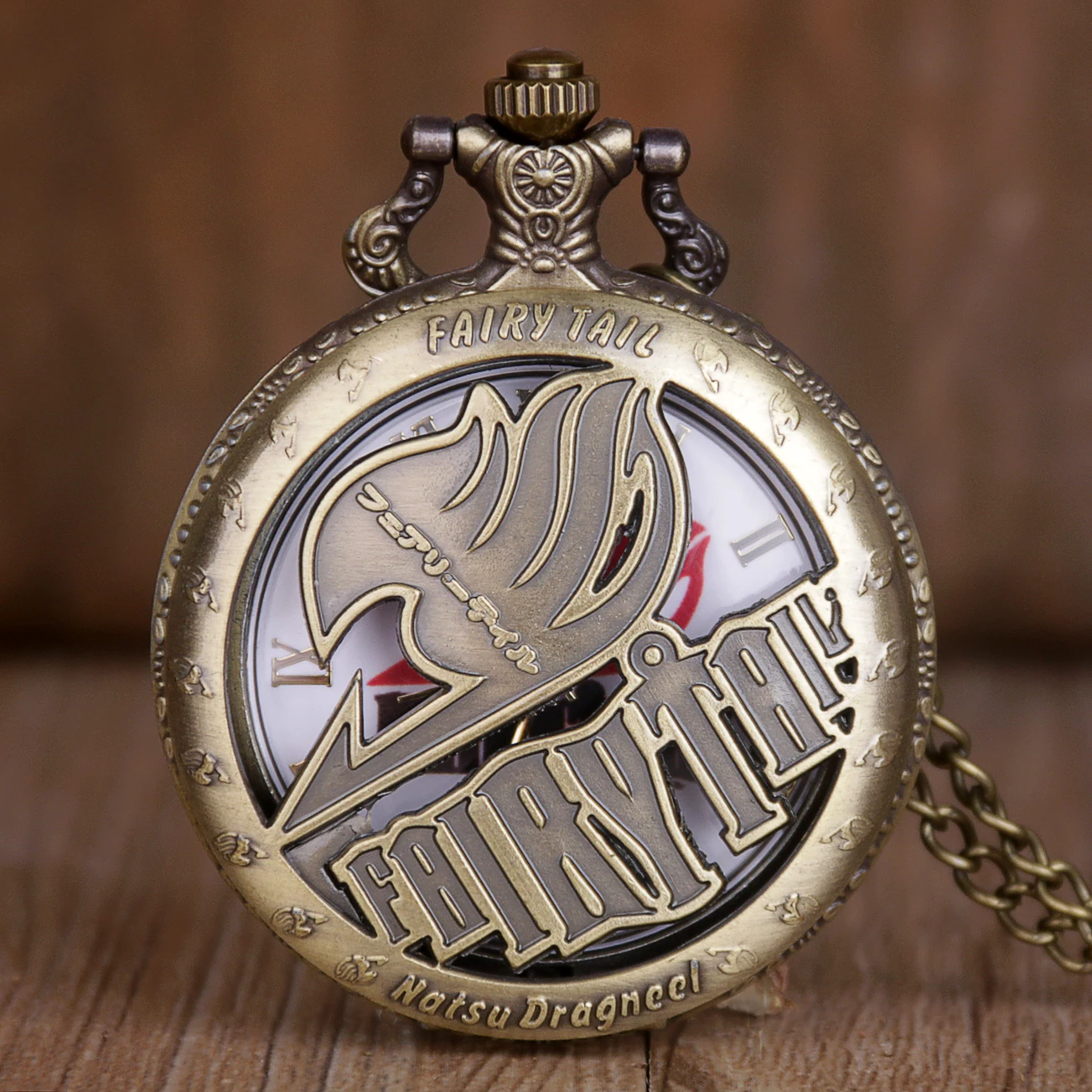 Старинные карманные часы узор полые Natus Dragneel дизайн винтажные кварцевые мужские