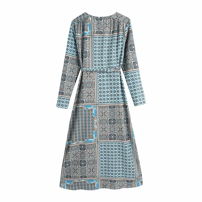 Evfer Women Fashion Patchwork Print Za Summer Nice High Waist Long Dresses With Belt Chic Lady Casual V-Neck Long Sleeve Dress
Evfer Women Fashion Patchwork Print Za Summer Nice High Waist Long Dresses With Belt Chic Lady Casual V-Neck Long Sleeve Dress