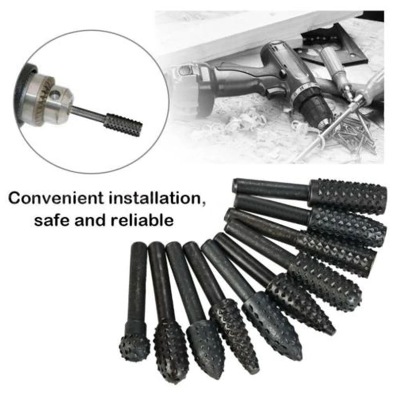 Burr Rotary Rasp Drill Bit 1/8\\\\\\\\\\\\\\\" Shank 10pcs Woodworking File Drill Bit Polishing
Burr Rotary Rasp Drill Bit 1/8\\\\\\\\\\\\\\\" Shank 10pcs Woodworking File Drill Bit Polishing