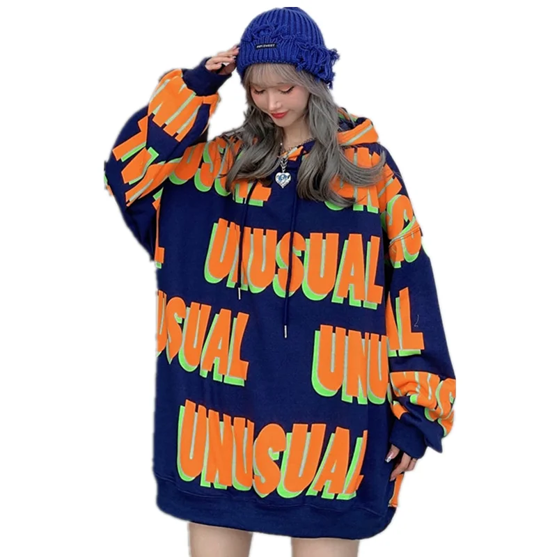 Autumn Women Oversized Hooded Sweatshirts Casual Loose High Street Letter Print Hoodies Punk Streetwear Hip Hop Pullover Tops
Autumn Women Oversized Hooded Sweatshirts Casual Loose High Street Letter Print Hoodies Punk Streetwear Hip Hop Pullover Tops