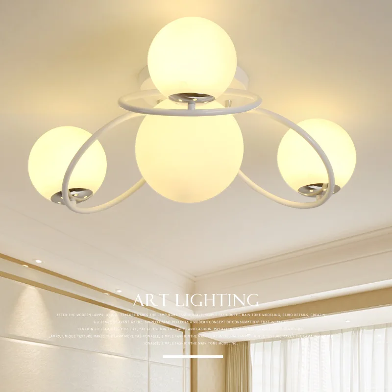 

Современный и сдержанный светодиодный потолочный светильник в скандинавском стиле для спальни Tieyi, креативный индивидуальный круглый шар ...