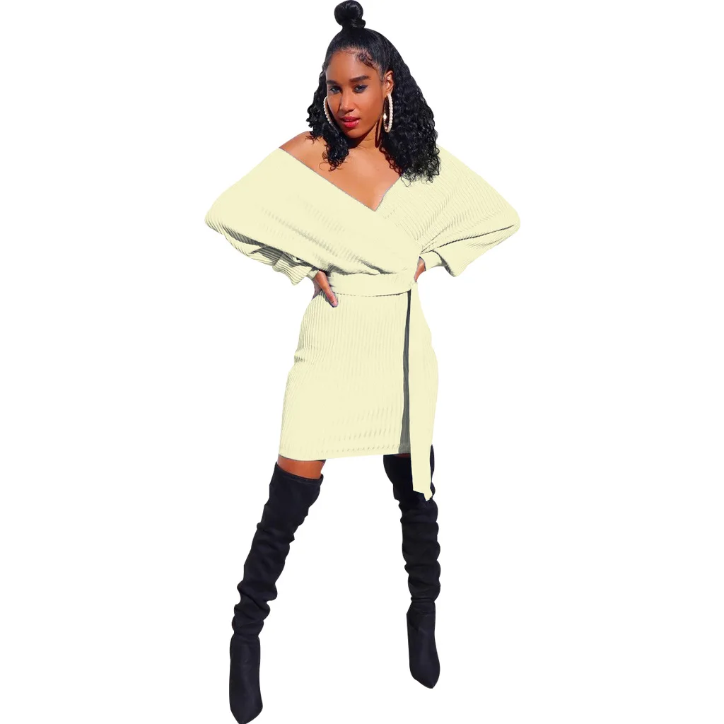 2022 New Long Sleeve Elegant Tunic Knitted Dress Women Party Bodycon Sexy V Neck Casual Mini Slim Vintage Winter Dress
2022 New Long Sleeve Elegant Tunic Knitted Dress Women Party Bodycon Sexy V Neck Casual Mini Slim Vintage Winter Dress