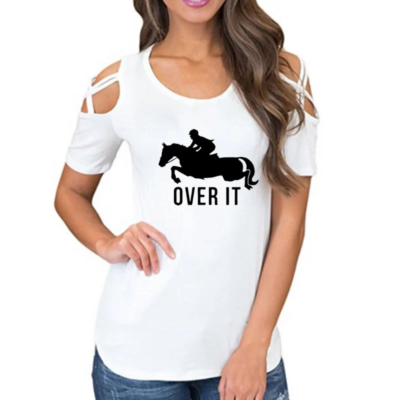 New Fashion Bandage Off Shoulder T-Shirt For Women Horse Letters Print Women T-Shirt Harajuku Plus Large Size Streetwear
New Fashion Bandage Off Shoulder T-Shirt For Women Horse Letters Print Women T-Shirt Harajuku Plus Large Size Streetwear