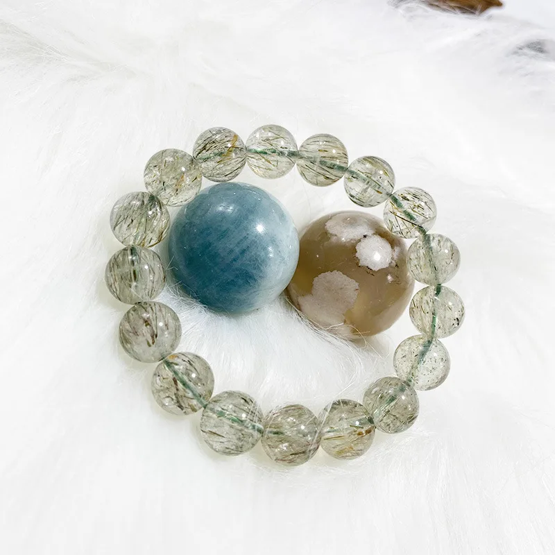 Natural stone green tourmaline hair crystal Strand Bracelets for men and women Natural gemstone healing bracelet Fine jewelry
Natural stone green tourmaline hair crystal Strand Bracelets for men and women Natural gemstone healing bracelet Fine jewelry