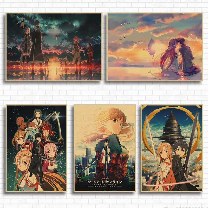 LeagueVideo игра меч искусство онлайн Kirito Asuna японское аниме рандомная живопись