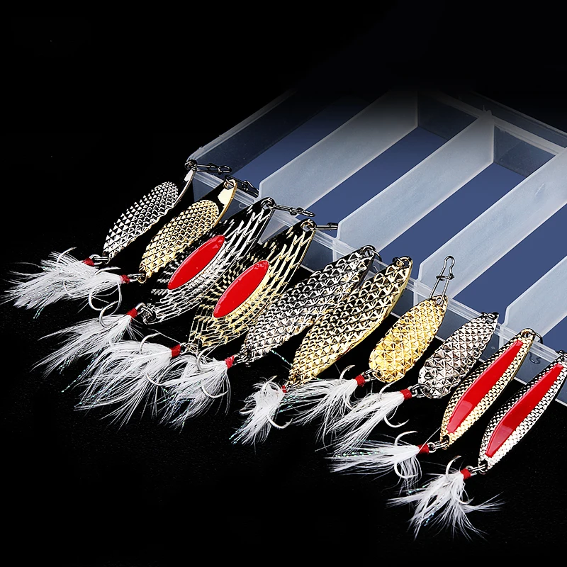 Best Price 10pcs Marine Fishing Bionic Sequin Bait Hard Spoon Bass Bait Metal Bait with Feather Tweeter Hook for Pike Fishing
Best Price 10pcs Marine Fishing Bionic Sequin Bait Hard Spoon Bass Bait Metal Bait with Feather Tweeter Hook for Pike Fishing