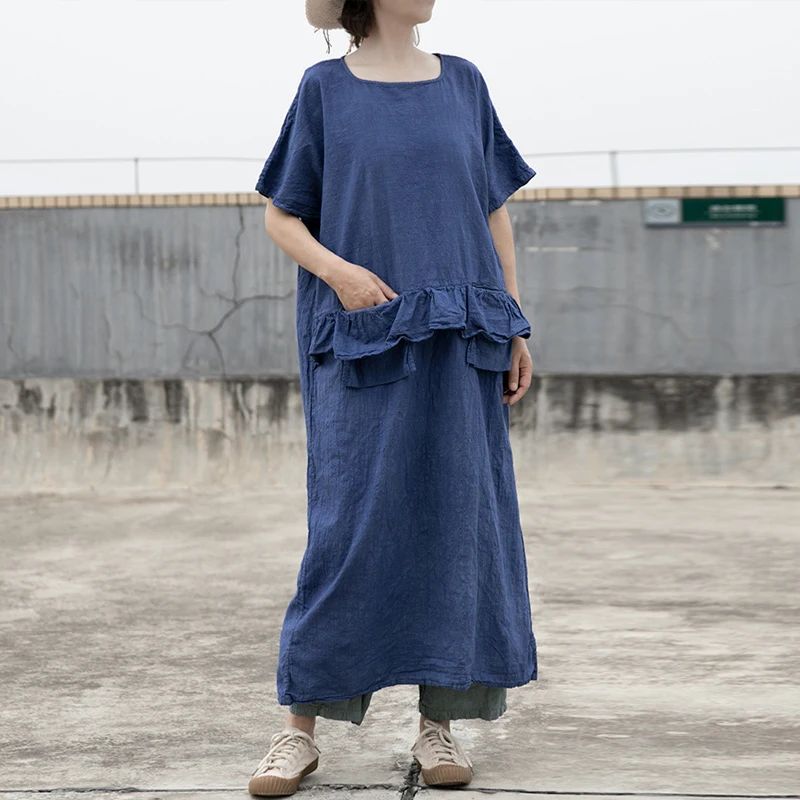 Женское винтажное платье из хлопка и льна Johnature, голубое платье с круглым вырезом, короткими рукавами, карманами и пэчворком, одежда на лето ...
Женское винтажное платье из хлопка и льна Johnature, голубое платье с круглым вырезом, короткими рукавами, карманами и пэчворком, одежда на лето ...