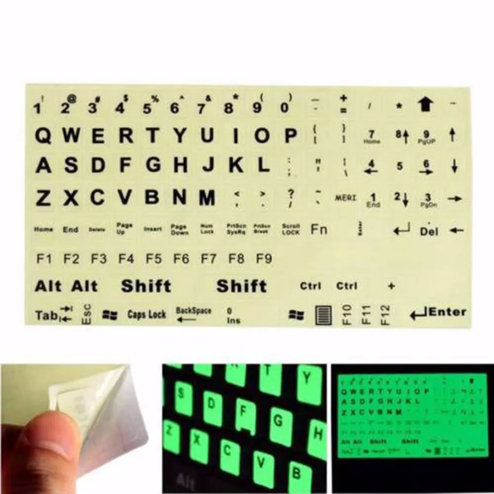 1PC English Standard Keyboard Sticker General PC Laptop Fluorescent Keyboard Cover Luminous Full Keyboard Large Letter Sticker
1PC English Standard Keyboard Sticker General PC Laptop Fluorescent Keyboard Cover Luminous Full Keyboard Large Letter Sticker