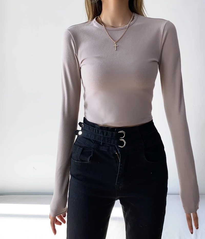 Zarain Slim Long-Sleeve Top Solid Pullover T-Shirt Women 2021 Spring New Fashion All-Match Casual Streetwear Bottoming Female
Zarain Slim Long-Sleeve Top Solid Pullover T-Shirt Women 2021 Spring New Fashion All-Match Casual Streetwear Bottoming Female