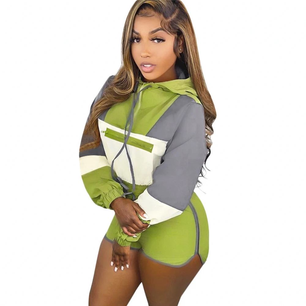 Two Piece Set Zipper Long Sleeve Crop Tops Hoodies And Bandage Drawstring Casual Shorts Fashion Casual Solid Women Autumn
Two Piece Set Zipper Long Sleeve Crop Tops Hoodies And Bandage Drawstring Casual Shorts Fashion Casual Solid Women Autumn