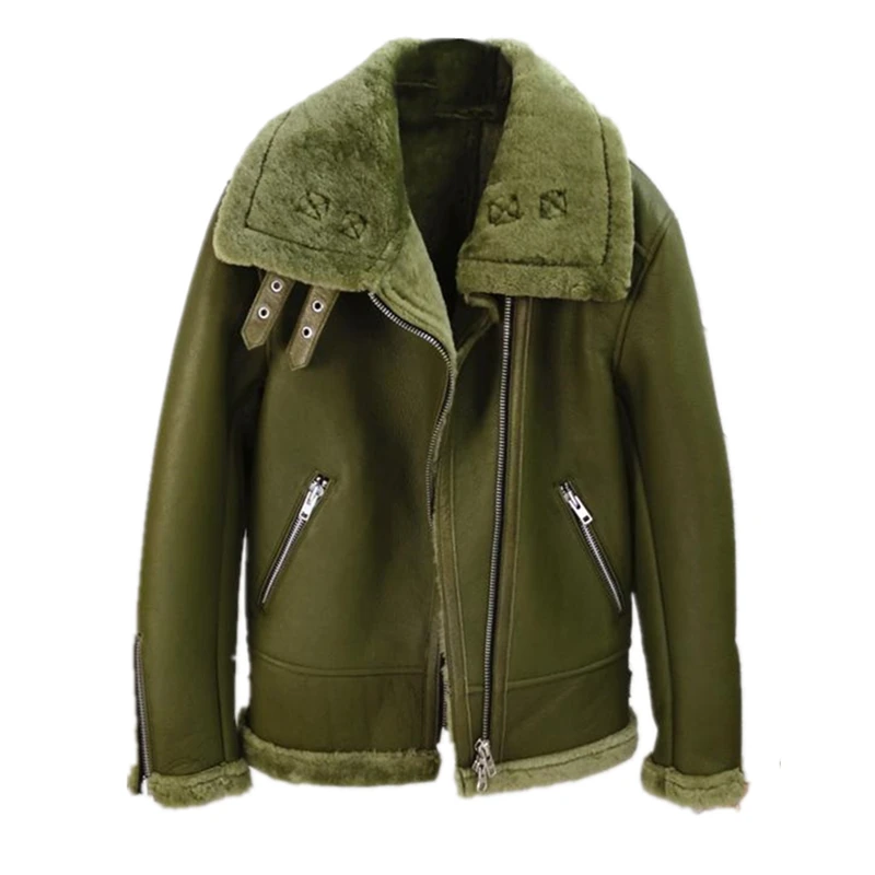 Avocado Green Entirely Natural Sheep Fur Luxury Goods Oblique Zipper Women's Warm Coat
Avocado Green Entirely Natural Sheep Fur Luxury Goods Oblique Zipper Women's Warm Coat