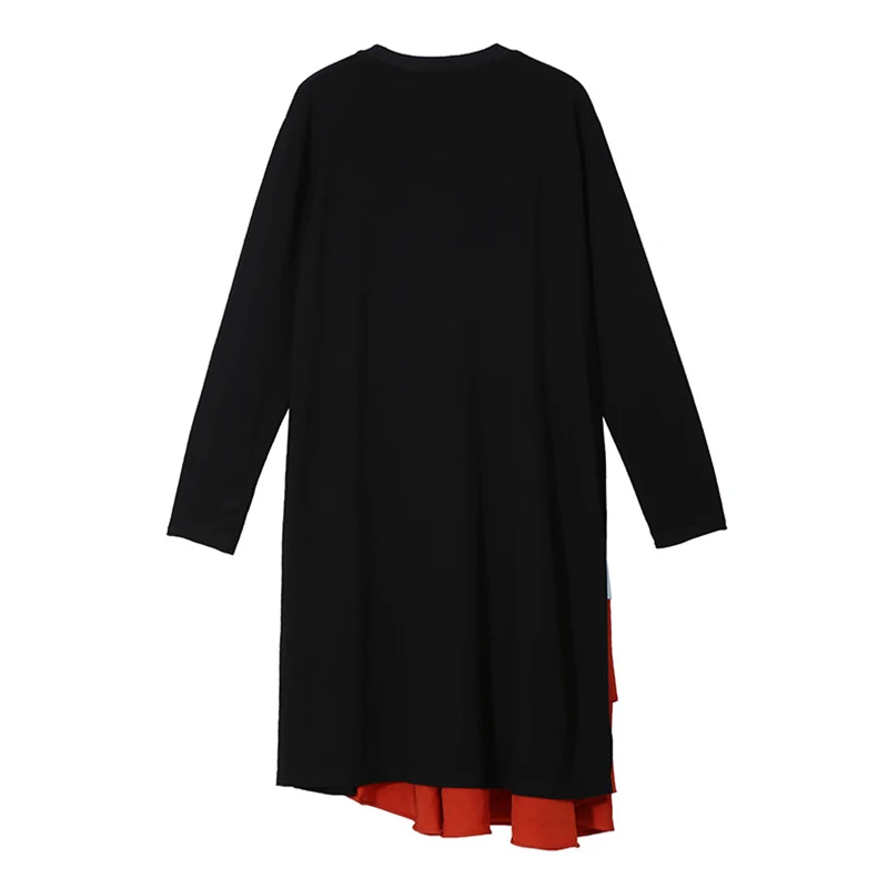 CHICEVER Patchwork Dress For Women O Neck Long Sleeve Ruffles Designer Hit Color Oversized Loose Knee Length Dresses Female 2020
CHICEVER Patchwork Dress For Women O Neck Long Sleeve Ruffles Designer Hit Color Oversized Loose Knee Length Dresses Female 2020