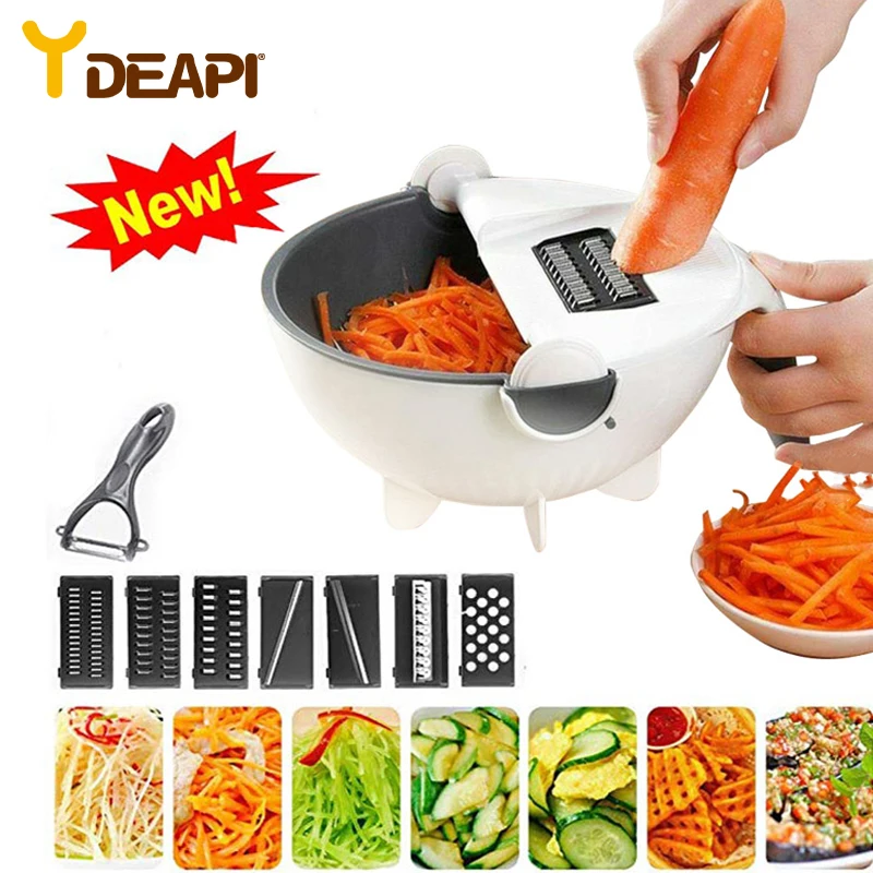 YDEAPI Multifunctional Magic Rotate Vegetable Cutter With Drain Basket Kitchen Veggie Fruit Shredder Grater Slicer DropShipping
YDEAPI Multifunctional Magic Rotate Vegetable Cutter With Drain Basket Kitchen Veggie Fruit Shredder Grater Slicer DropShipping