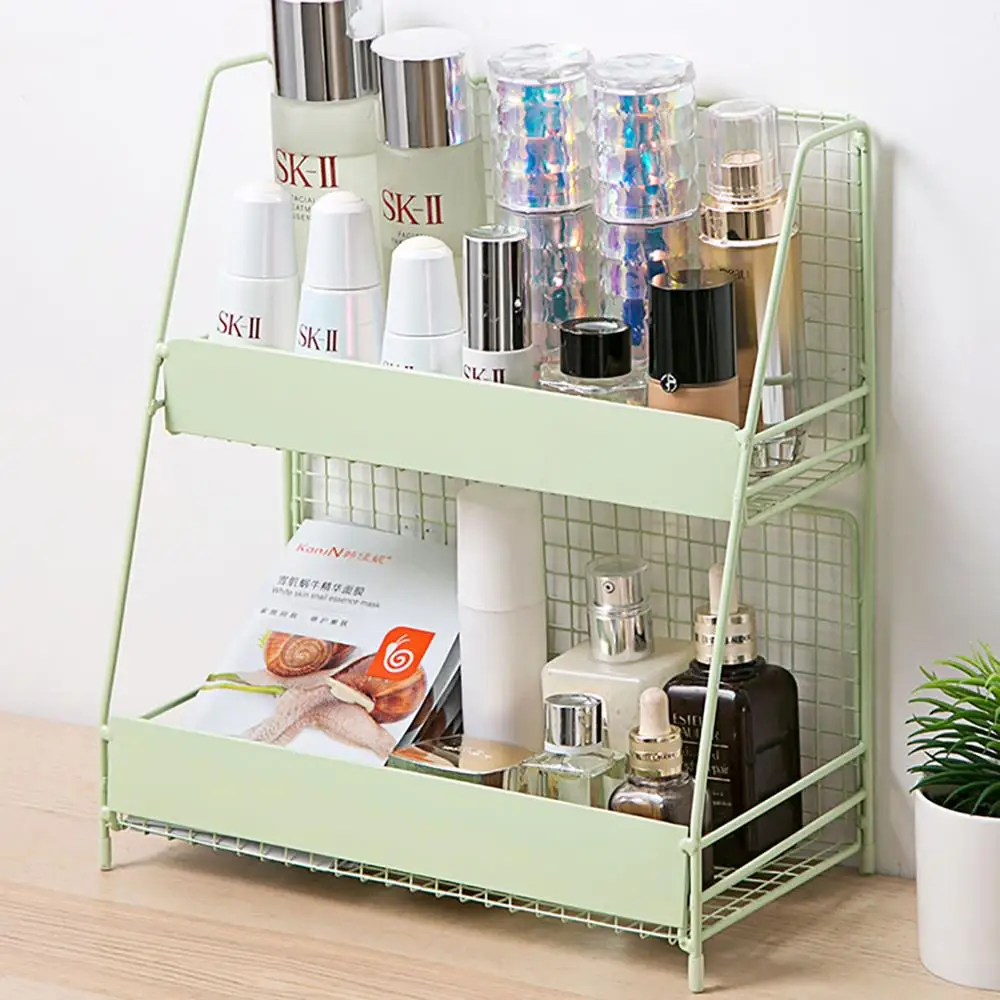 Desktop Double Layer Storage Shelf Iron Rack Makeup Organizer Books Sundries Shelves Holder Kitchen Spice Rack Bath Organizer
Desktop Double Layer Storage Shelf Iron Rack Makeup Organizer Books Sundries Shelves Holder Kitchen Spice Rack Bath Organizer