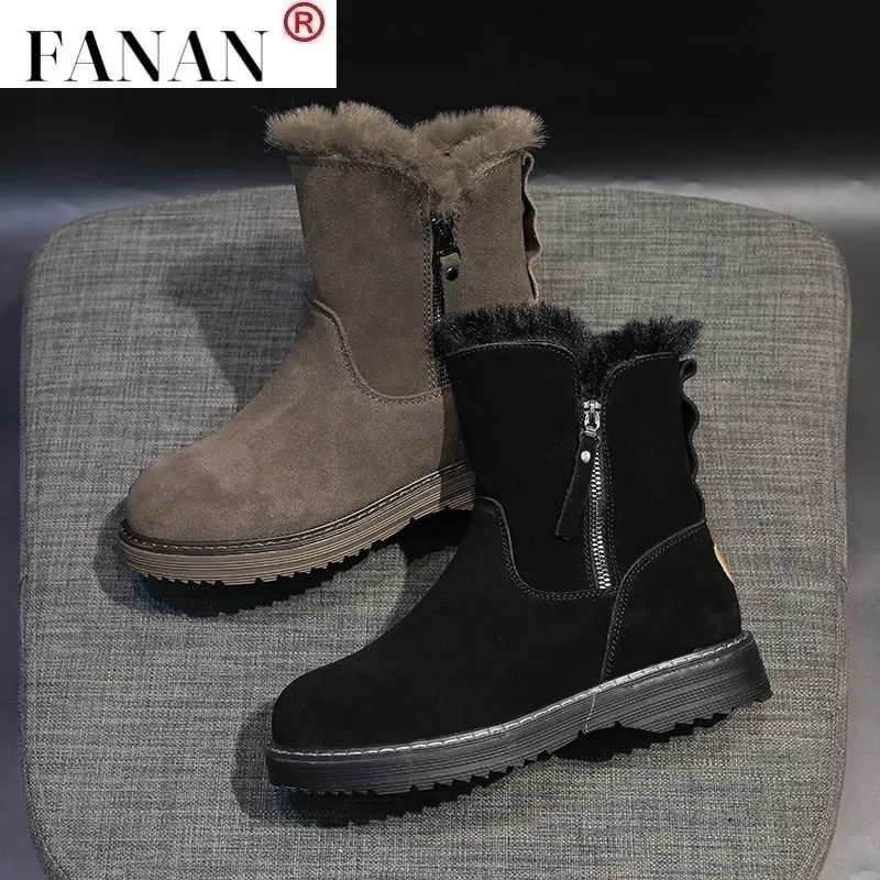 Ботильоны женские на молнии, кожаные короткие плюшевые ботинки, плоская подошва, модные теплые черные, зимняя обувь 
Ботильоны женские на молнии, кожаные короткие плюшевые ботинки, плоская подошва, модные теплые черные, зимняя обувь