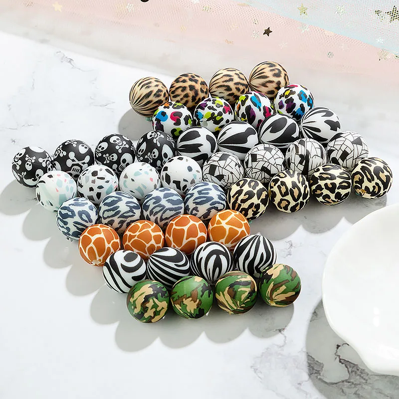 TYRY.HU 10Pcs 15mm Terrazzo & Leopard Print Round Silicone Beads Baby Chewable Teething Beads For DIY Necklace BPA Free
TYRY.HU 10Pcs 15mm Terrazzo & Leopard Print Round Silicone Beads Baby Chewable Teething Beads For DIY Necklace BPA Free