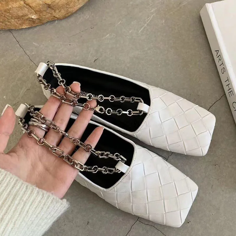 2021 Spring Brand Design Chain Women Flat Shoes Slip On Square Toe Ladies Loafers Flat Heel Casual Ballet Shoes Soft Mujer
2021 Spring Brand Design Chain Women Flat Shoes Slip On Square Toe Ladies Loafers Flat Heel Casual Ballet Shoes Soft Mujer