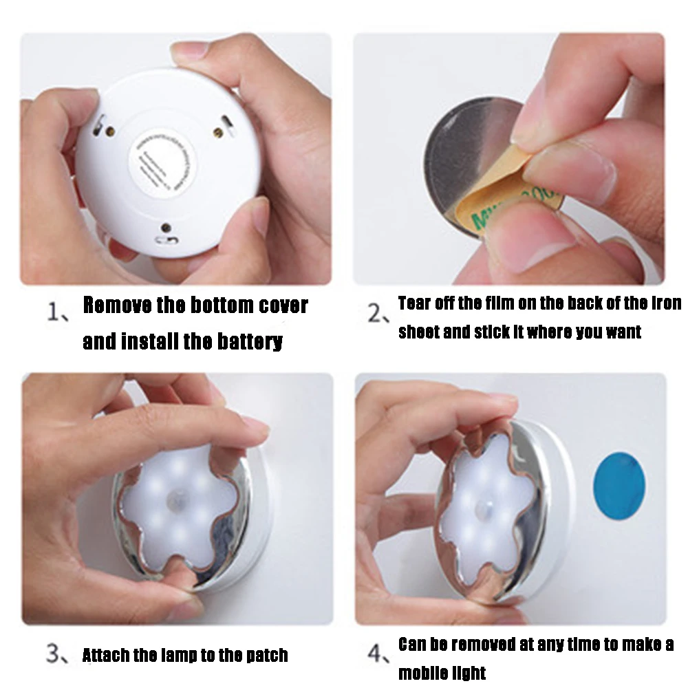 Battery Operated LED PIR Infrared Sensor Night Light 6Led Bead Cabinet Closet Wall Lamp for Home Bedroom Corridor Toilet Lamp
Battery Operated LED PIR Infrared Sensor Night Light 6Led Bead Cabinet Closet Wall Lamp for Home Bedroom Corridor Toilet Lamp