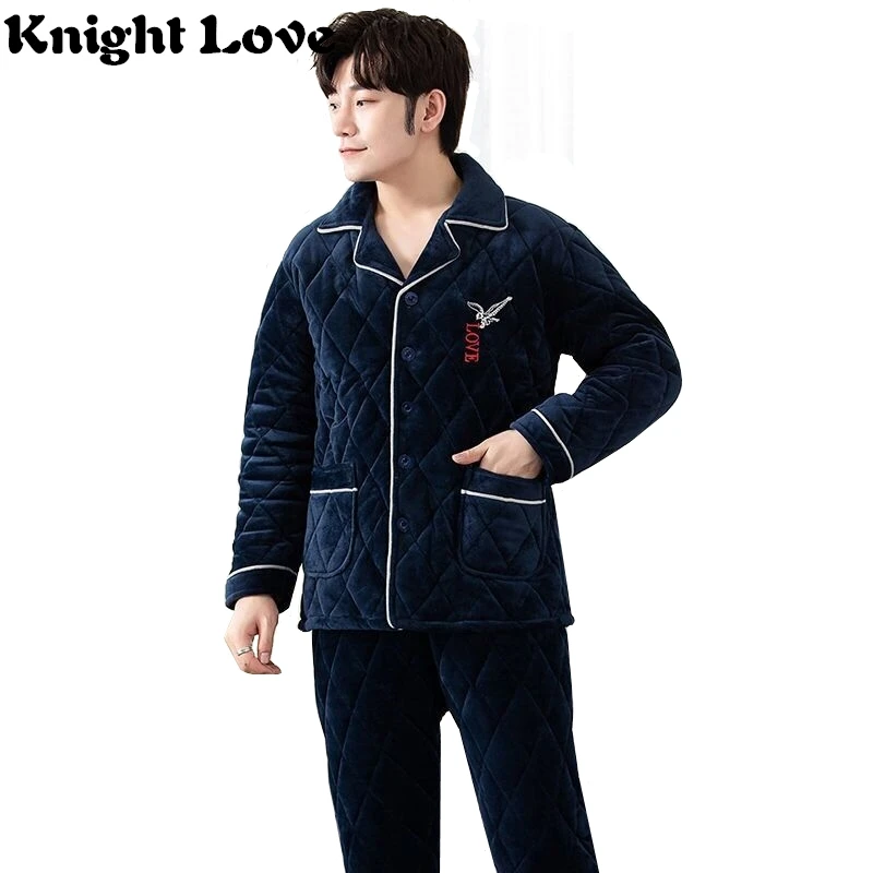 Winter Men Pajamas Sets Soft Thicken Warm Coral Fleece Tops & Bottoms Pyjamas Male Sleepwear Thermal Homewear Home Clothing
Winter Men Pajamas Sets Soft Thicken Warm Coral Fleece Tops & Bottoms Pyjamas Male Sleepwear Thermal Homewear Home Clothing