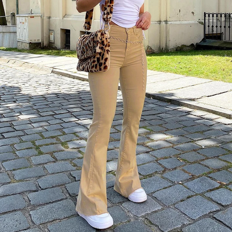 Casual Solid Simple Flare Jeans For Girls Female Fashion 2020 Women's Vintage Denim Pants High Waisted Trouser Harajuku Capris
Casual Solid Simple Flare Jeans For Girls Female Fashion 2020 Women's Vintage Denim Pants High Waisted Trouser Harajuku Capris