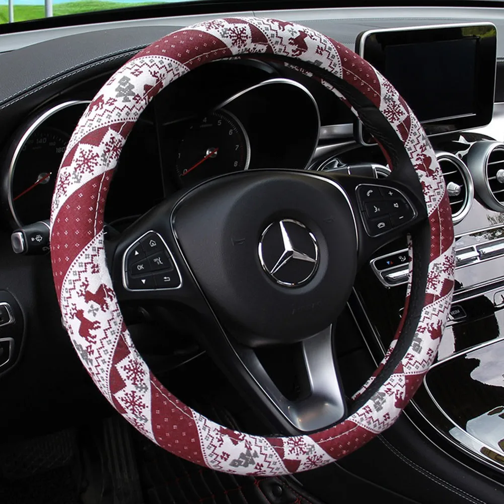 38CM Christmas Car Steering Wheel Cover Linen Cute Elk Steering Wheel Cover Christmas Car Gift Decoration
38CM Christmas Car Steering Wheel Cover Linen Cute Elk Steering Wheel Cover Christmas Car Gift Decoration