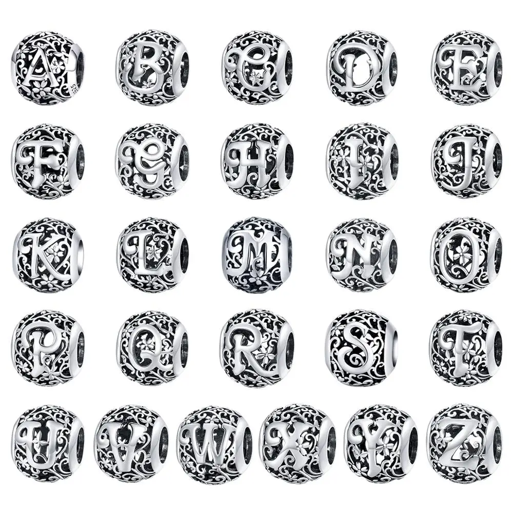 New Letters Beads Real 925 Sterling Silver Charms Bracelets for Woman Fashion Jewelry Diy Accessories Round Vintage flower Bead
New Letters Beads Real 925 Sterling Silver Charms Bracelets for Woman Fashion Jewelry Diy Accessories Round Vintage flower Bead