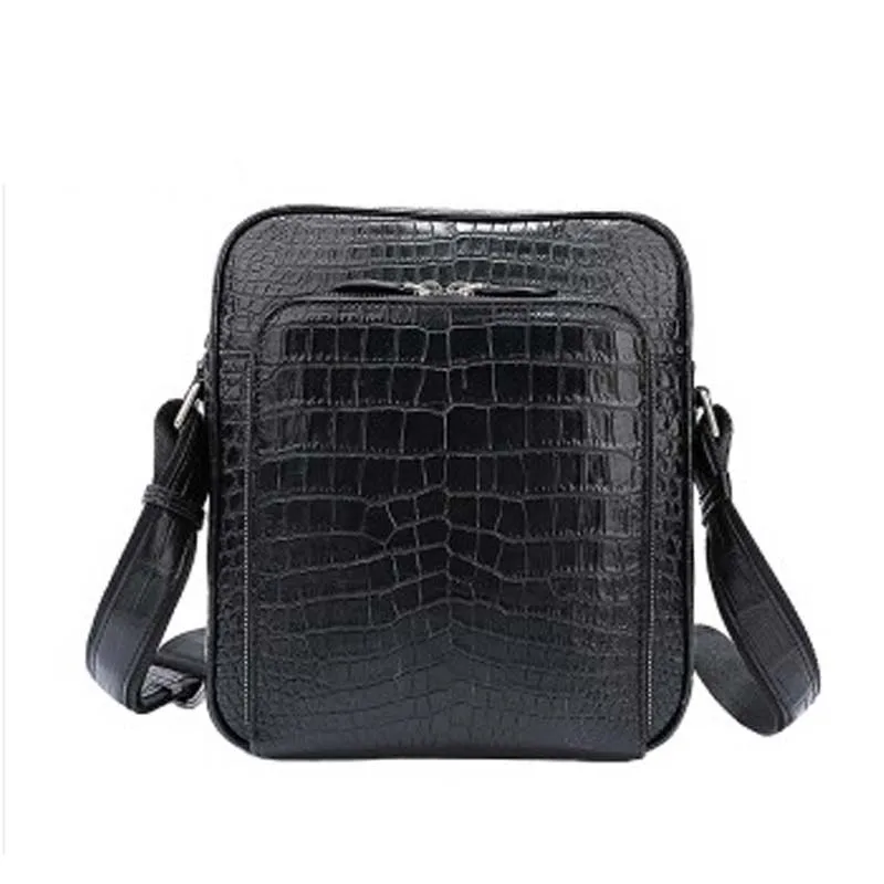 

weitasi new arrival Crocodile leather single shoulder bag men bag No stitching casual fashion men handbag