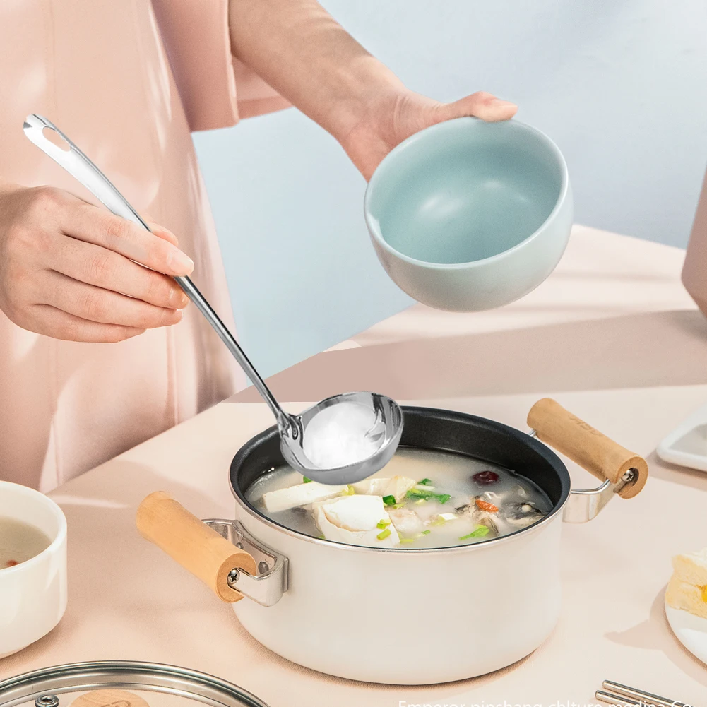 1pc Thick Stainless Steel Ladle Spoon Long Handle Round Rice Spoon Kitchen Cookware Hot Pot Spoon Cooking Tools
1pc Thick Stainless Steel Ladle Spoon Long Handle Round Rice Spoon Kitchen Cookware Hot Pot Spoon Cooking Tools