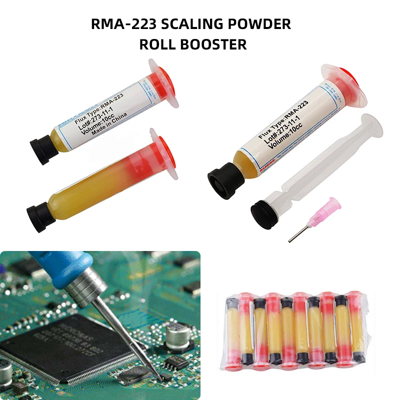 10CC RMA-223 Solder Paste Flux Grease RMA223 with Syringe No-clean Flux Soldering Paste for PCB PGA BGA SMD Repair
10CC RMA-223 Solder Paste Flux Grease RMA223 with Syringe No-clean Flux Soldering Paste for PCB PGA BGA SMD Repair