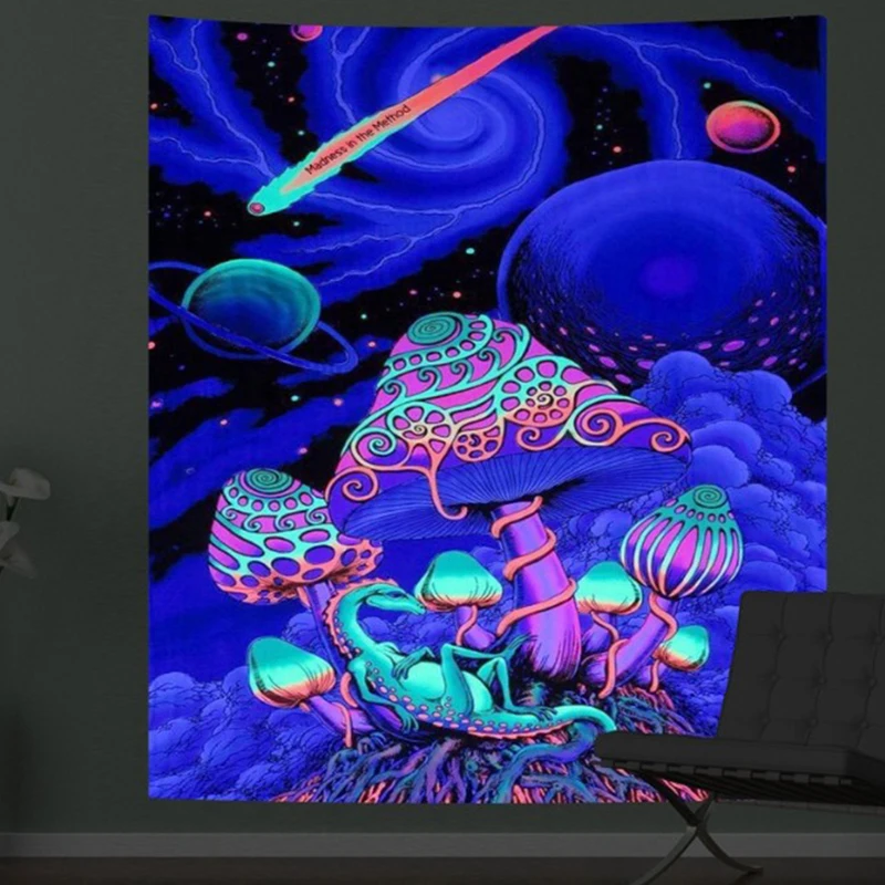 Mushroom Psychedelic Luminous Tapestry Fluorescent Wall Hanging Cloth Bedroom Decor Psychedelic Art Poster for Wall Room
Mushroom Psychedelic Luminous Tapestry Fluorescent Wall Hanging Cloth Bedroom Decor Psychedelic Art Poster for Wall Room