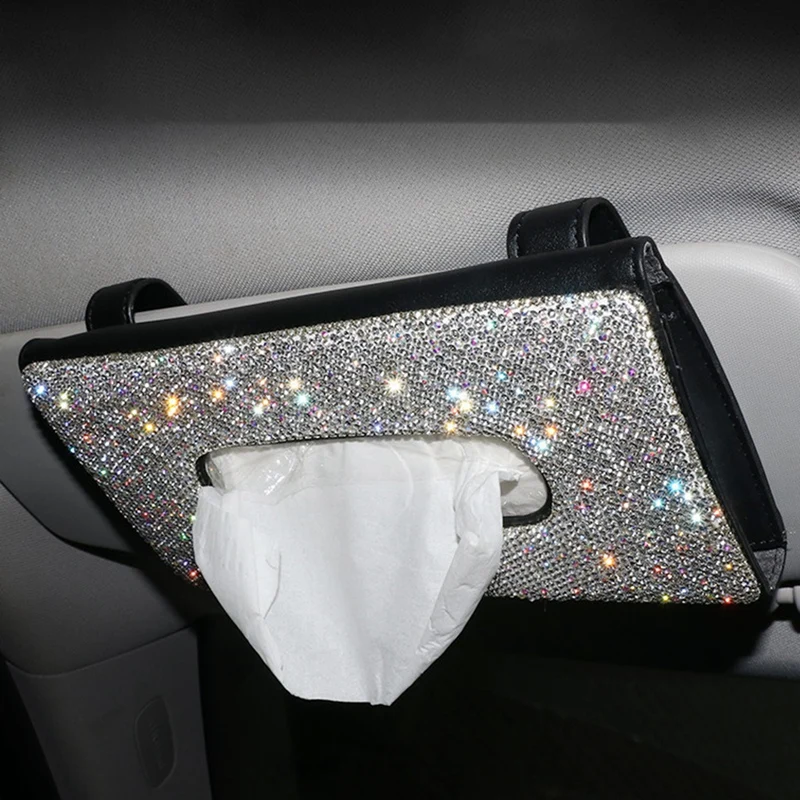 M C Bling Diamond Car Visor Tissue Holder Leather Hanging Leather Crystals Rhinestone Paper Towel Cover Case for Car Accessories
M C Bling Diamond Car Visor Tissue Holder Leather Hanging Leather Crystals Rhinestone Paper Towel Cover Case for Car Accessories