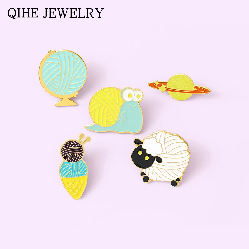 Ball of Yarn Animal Enamel Pins Sheep Snail Ice Cream Brooches for Women Fashion Lapel Pin Cartoon Badge Bag Jewelry Wholesale
Ball of Yarn Animal Enamel Pins Sheep Snail Ice Cream Brooches for Women Fashion Lapel Pin Cartoon Badge Bag Jewelry Wholesale