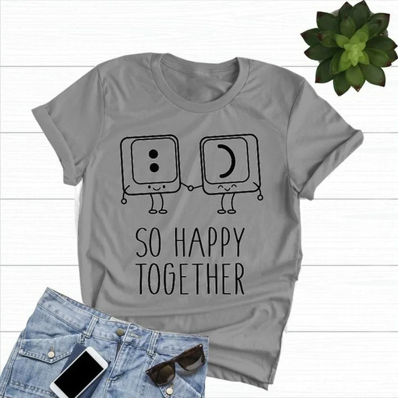 So Happy Together Letter Print Women T Shirt Short Sleeve O Neck Loose Women Tshirt Ladies Fashion Tee Shirt Tops Clothes Mujer
So Happy Together Letter Print Women T Shirt Short Sleeve O Neck Loose Women Tshirt Ladies Fashion Tee Shirt Tops Clothes Mujer