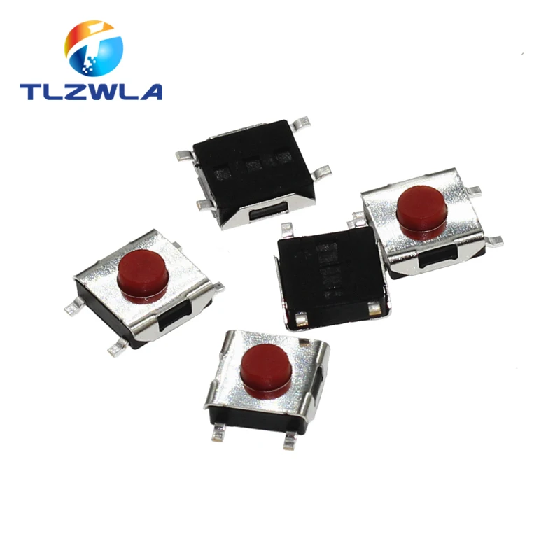 

100PCS 6*6*3.1 mm SMD Switch 4 Pin Touch Micro Switch Push Button Switches Red SMD Tact Switch 6x6x3.1mm