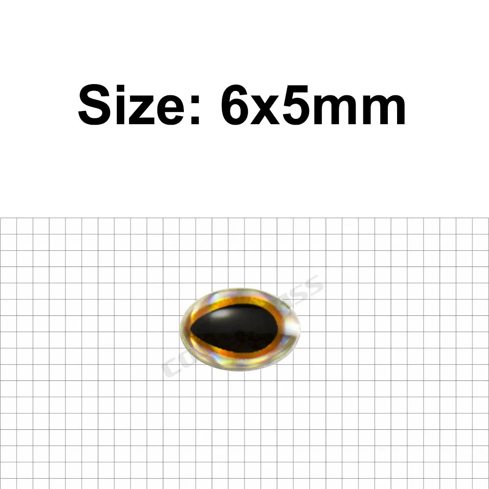 50 шт. глаза обратного отсчета 6x5 мм овальные 3D голографические для ловли