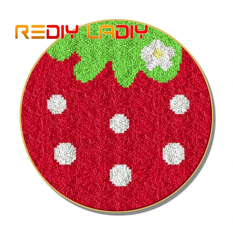Latch Hook Rug Strawberry Crocheting Carpet Rug Acrylic Yarn Pre-Printed Canvas Cushion Mat Crochet Tapestry Latched Hook Kits
Latch Hook Rug Strawberry Crocheting Carpet Rug Acrylic Yarn Pre-Printed Canvas Cushion Mat Crochet Tapestry Latched Hook Kits