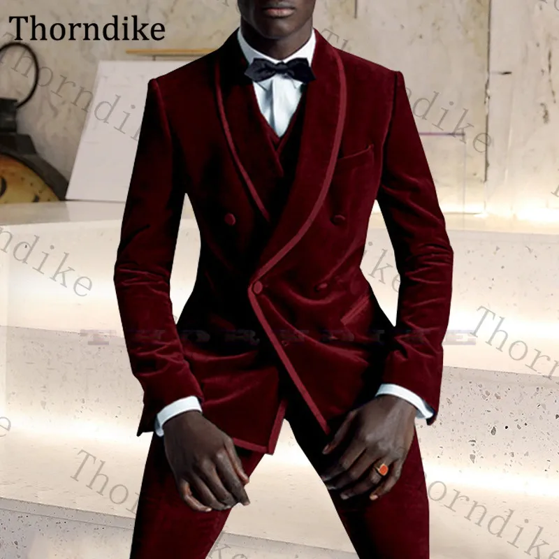 Thorndike Shawl Lapel Velvet Men Suits for Wedding Suit Men Groom Blazer Tuxedo Slim Fit Costume Pour Hommes Terno Masculino
Thorndike Shawl Lapel Velvet Men Suits for Wedding Suit Men Groom Blazer Tuxedo Slim Fit Costume Pour Hommes Terno Masculino