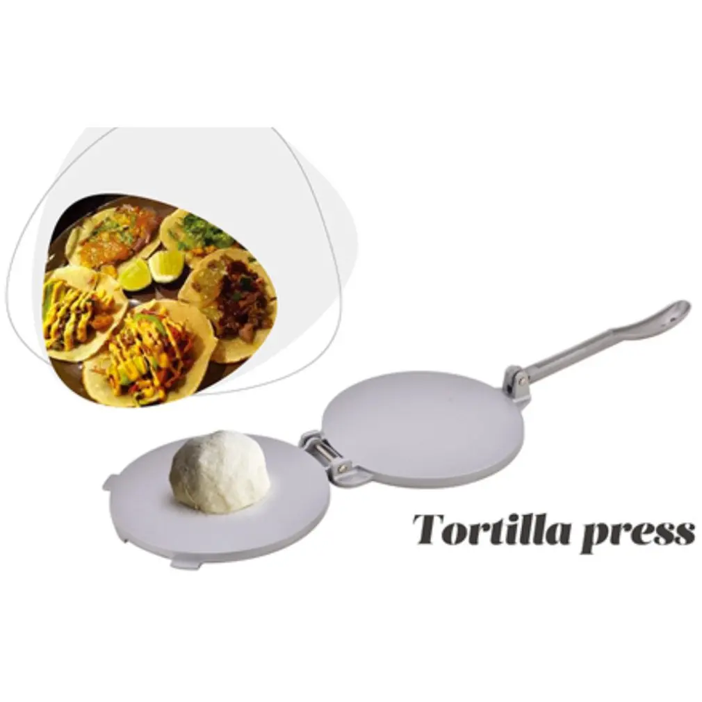 Multi-function Manual Tortilla Cake Press Aluminum Foldable Home Kitchen Flour Corn Baking Press Diy Pie Tool
Multi-function Manual Tortilla Cake Press Aluminum Foldable Home Kitchen Flour Corn Baking Press Diy Pie Tool