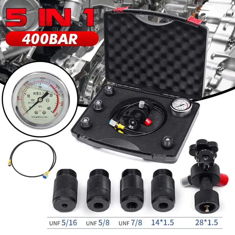 0-400Bar 6000Psi Pressure Gauges Test Kit Gauges Set Hydraulic Accumulator Nitrogen Charging Fill Gas Valve Five Type Adapter
0-400Bar 6000Psi Pressure Gauges Test Kit Gauges Set Hydraulic Accumulator Nitrogen Charging Fill Gas Valve Five Type Adapter
