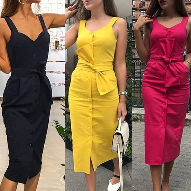 Sexy Long Solid Dress with Belt Vintage Button Front Sleeveless Dress Holiday Beach Dress Slim Vestidos Verano 2021
Sexy Long Solid Dress with Belt Vintage Button Front Sleeveless Dress Holiday Beach Dress Slim Vestidos Verano 2021