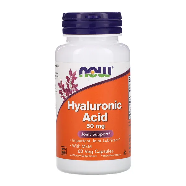 

Now Foods Hyaluronic Acid 50 mg 60 Veg Capsules Joint Support Important Joint Lubricant With MSM FREE SHIPPING