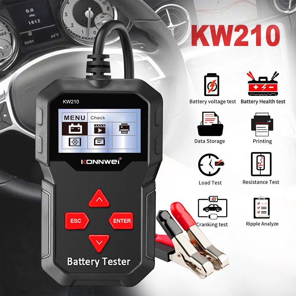 KONNWEI KW210 автомобиля Батарея нагрузки Тесты er 12V 100-2000 CCA Профессиональный Автомобильный цифровой анализатор сигналов Напряжение Тесты инстру...
KONNWEI KW210 автомобиля Батарея нагрузки Тесты er 12V 100-2000 CCA Профессиональный Автомобильный цифровой анализатор сигналов Напряжение Тесты инстру...