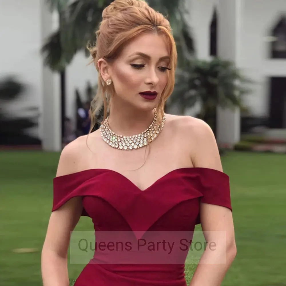 Burgundy Evening Dresses Mermaid / Trumpet Sweetheart Off-the-shoulder Party Dresses Sweep/Brush Front/Side Slit Party Gowns
Burgundy Evening Dresses Mermaid / Trumpet Sweetheart Off-the-shoulder Party Dresses Sweep/Brush Front/Side Slit Party Gowns