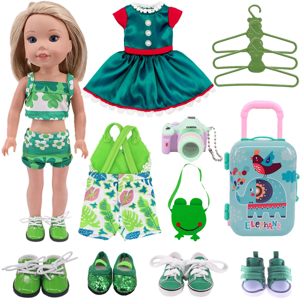 Doll Clothes Green Skirt,Swimsuit,PU Shoes,Suitcase For 14.5 Inch American Doll Acccessories,36Cm Paola,Generation,Birthday Gift
Doll Clothes Green Skirt,Swimsuit,PU Shoes,Suitcase For 14.5 Inch American Doll Acccessories,36Cm Paola,Generation,Birthday Gift