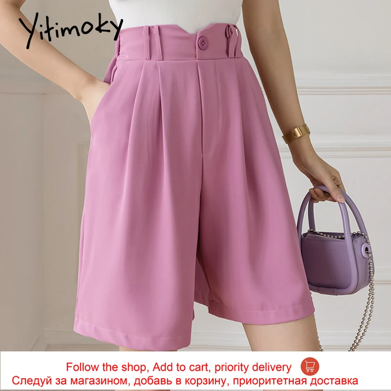 Yitimoky Suits Shorts Women High Waist Summer Plus Size Button Pockets White Wide Leg Shorts Loose Casual New Fashion Black Pink
Yitimoky Suits Shorts Women High Waist Summer Plus Size Button Pockets White Wide Leg Shorts Loose Casual New Fashion Black Pink