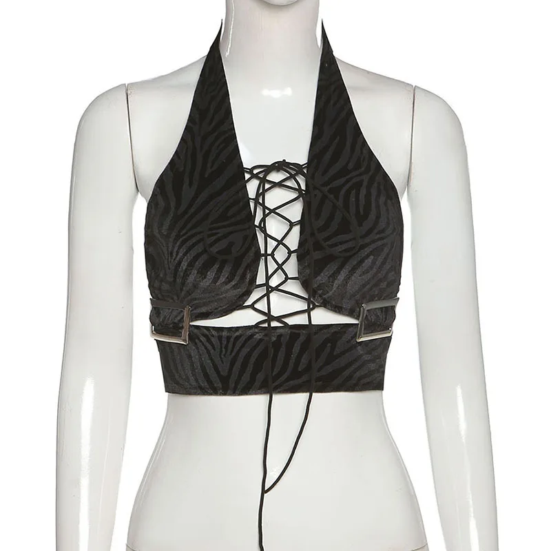 Y2K EGIRL Mall Goth Hollow Out Bandage Crop Tops Y2K Aesthetics Backless Deep V-neck Sleeveless Tank Tops Zebra Patterm Vests
Y2K EGIRL Mall Goth Hollow Out Bandage Crop Tops Y2K Aesthetics Backless Deep V-neck Sleeveless Tank Tops Zebra Patterm Vests