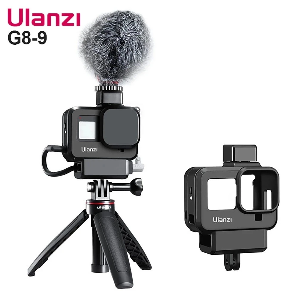 Ulanzi G8-9 Plastic Camera Cage Case Vlogging with Microphone Cold Shoe lightweight Mount Len Filter Adapter for GoPro 8 Camera
Ulanzi G8-9 Plastic Camera Cage Case Vlogging with Microphone Cold Shoe lightweight Mount Len Filter Adapter for GoPro 8 Camera
