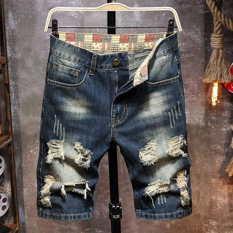 2021 Summer New Men'S Trendy Fashion Ripped Jeans Hip-Hop Classic Style Business Casual Denim Shorts Male Loose Straight Shorts
2021 Summer New Men'S Trendy Fashion Ripped Jeans Hip-Hop Classic Style Business Casual Denim Shorts Male Loose Straight Shorts