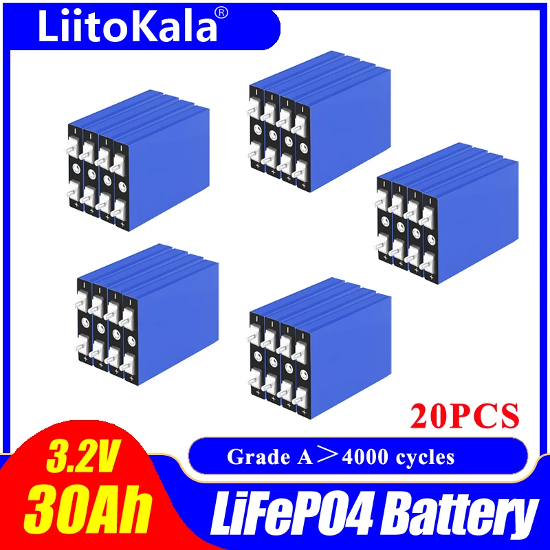20pcs LiitoKala LiFePo4 3.2V 30AH battery lithium bateria for diy 12V lifepo4 e-bike e scooter wheel chair AGV car Golf carts
20pcs LiitoKala LiFePo4 3.2V 30AH battery lithium bateria for diy 12V lifepo4 e-bike e scooter wheel chair AGV car Golf carts